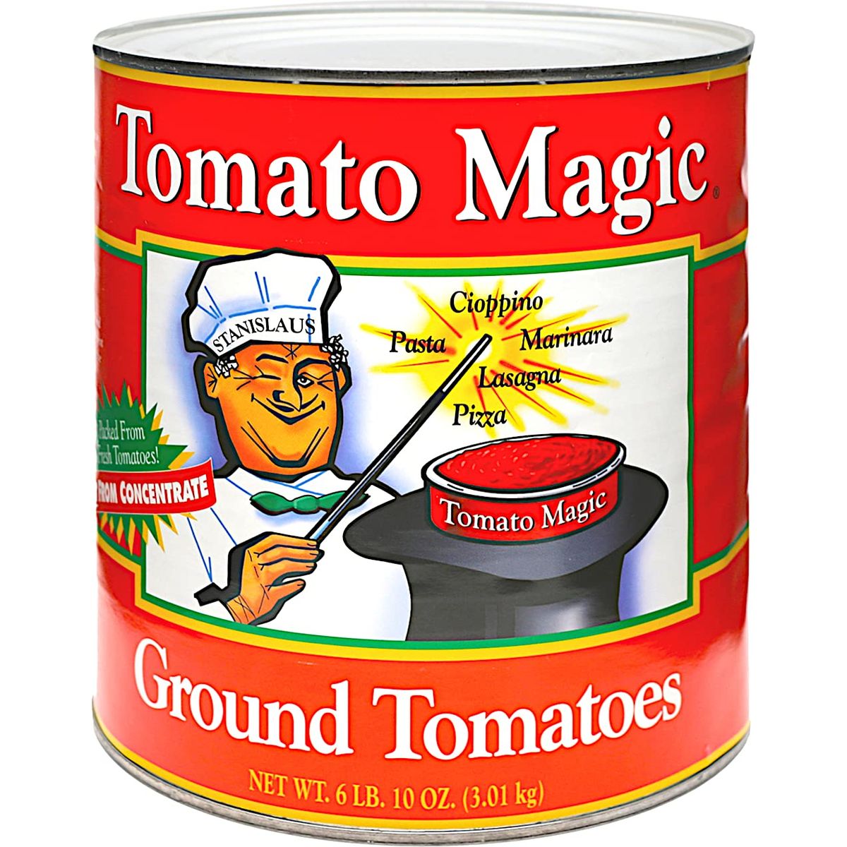 Stanislaus Tomato Magic Delicious Ground Peeled Tomatoes in Puree Sauce That Enhances Everything Size 10 6 lb10 oz 106oz Pack of 2  IncludesFree Basil Leaves from Rhino Fine Foods071oz