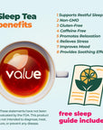 Aprika Life Sleep Tea with Sleep Guide  100 Natural Herbal Blend Created by Herbalists with 12 Herbs for Relaxation and Stress Relief  60 Tea Bags for Restful Sleep