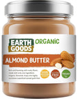 Earth Goods - Organic Almond Butter - Rich and Nutty Flavor - Roasted Almonds - 200g