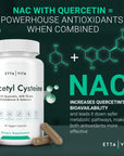 Vegan Liver Detox & Cleanse - NAC Supplement N-Acetyl Cysteine 600mg with Quercetin, Milk Thistle, Molybdenum & Selenium, N-Acetyl-Cysteine Capsules for Immune Support, Respiratory & Brain Health