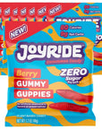 JOYRIDE SugarFree Gummies  Keto Candy with Zero Sugar  9g Net Carbs  Low Calorie Vegan Snack with No Sugar Alcohols ZERO Sugar Berry Gummy Guppies 17oz Pack of 8