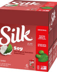 Silk ShelfStable Soy Milk Original DairyFree Vegan NonGMO Project Verified 32 Fl Oz Pack of 6