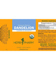 Herb Pharm Certified Organic Dandelion Liquid Extract for Cleansing and Detoxification, Organic Cane Alcohol, 4 Ounce