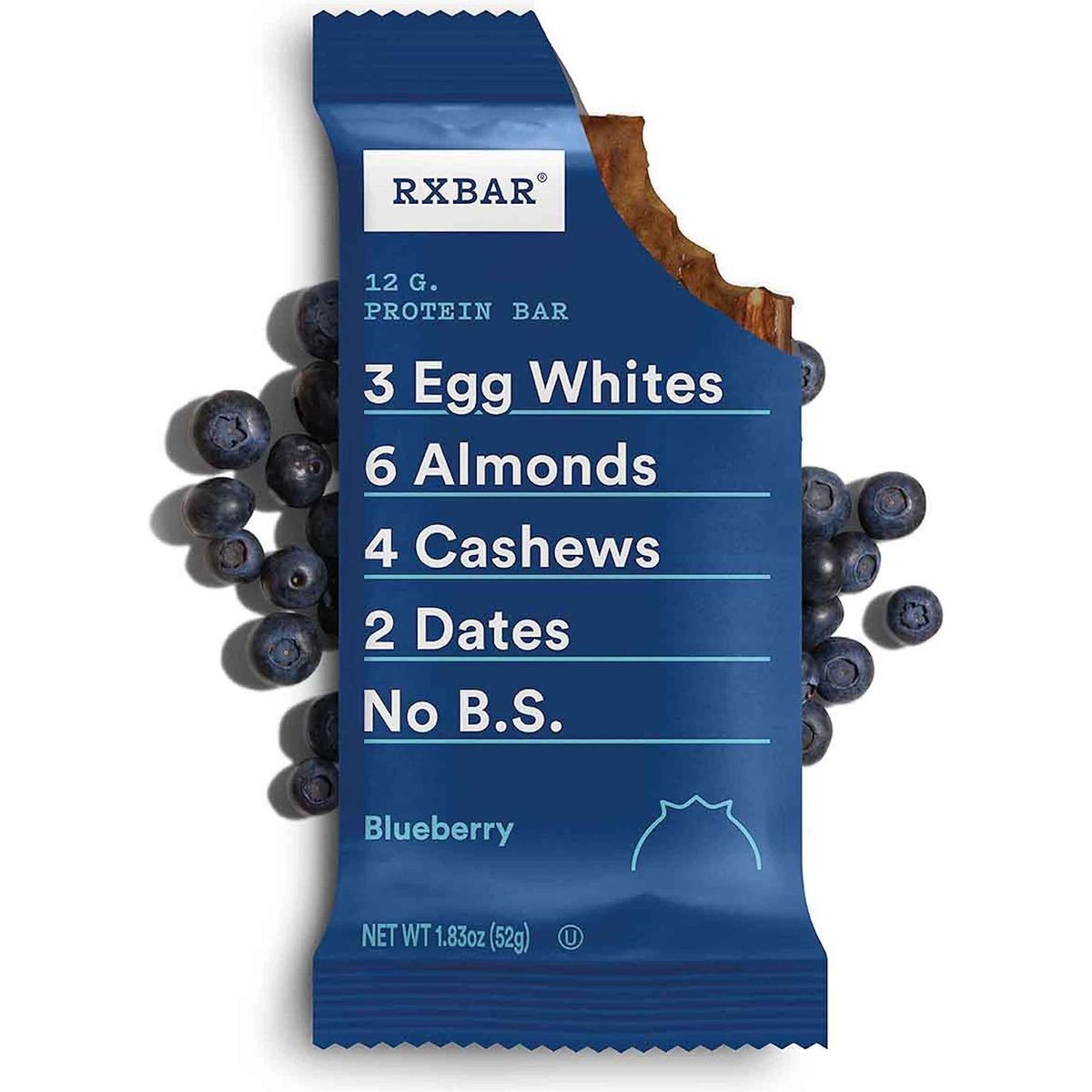 RxBar Protein Bars, Blueberry, Kosher, Gluten Free, 5 Count, 9.15 Ounce (Pack of 6)