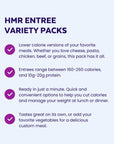 HMR Customer Favorites Entrée Pack  Prepackaged Lunch or Dinner  Pack of 6 Ready to Eat Meals  1220 grams of Protein per Entrée  Low Calorie Food  78oz Servings per Meal