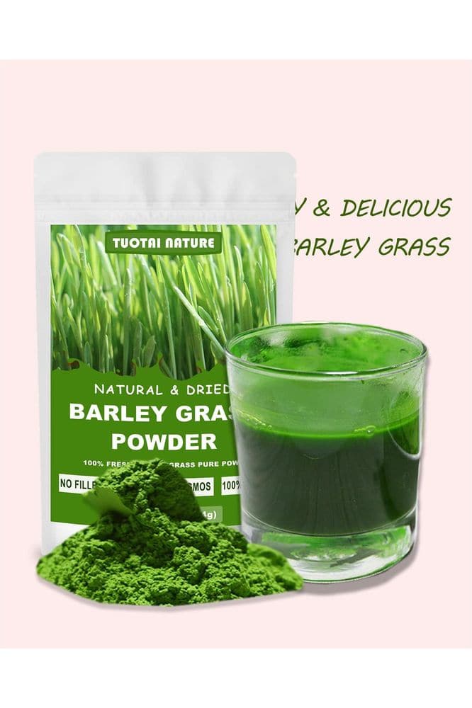 Premium Barley Grass Powder, 4.0oz (114g), 100% Natural Barley Grass Powder Rich in Antioxidants, Amino Acids and Protein, No Gmo, No Additives, Vegan