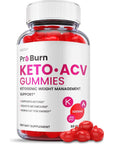 Pro Burn Keto Gummies - Official Formula, Vegan - Pro Burn Keto ACV Gummies, Pro Burn Keto Plus ACV Gummy S Pro Burn ACV Gummies with Apple Cider Vinegar, Vitamin B12, Beet Root Juice (60 Gummies)