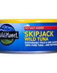 Wild Planet Skipjack Wild Tuna No Salt Added Tinned Fish Canned Tuna Sustainably Caught NonGMO Kosher Gluten Free Keto and Paleo 3rd Party Mercury Tested 5 Ounce Single UnitCan