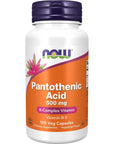 NOW Supplements, Pantothenic Acid (Vitamin B-5) 500 mg, B-Complex Vitamin, 100 Capsules