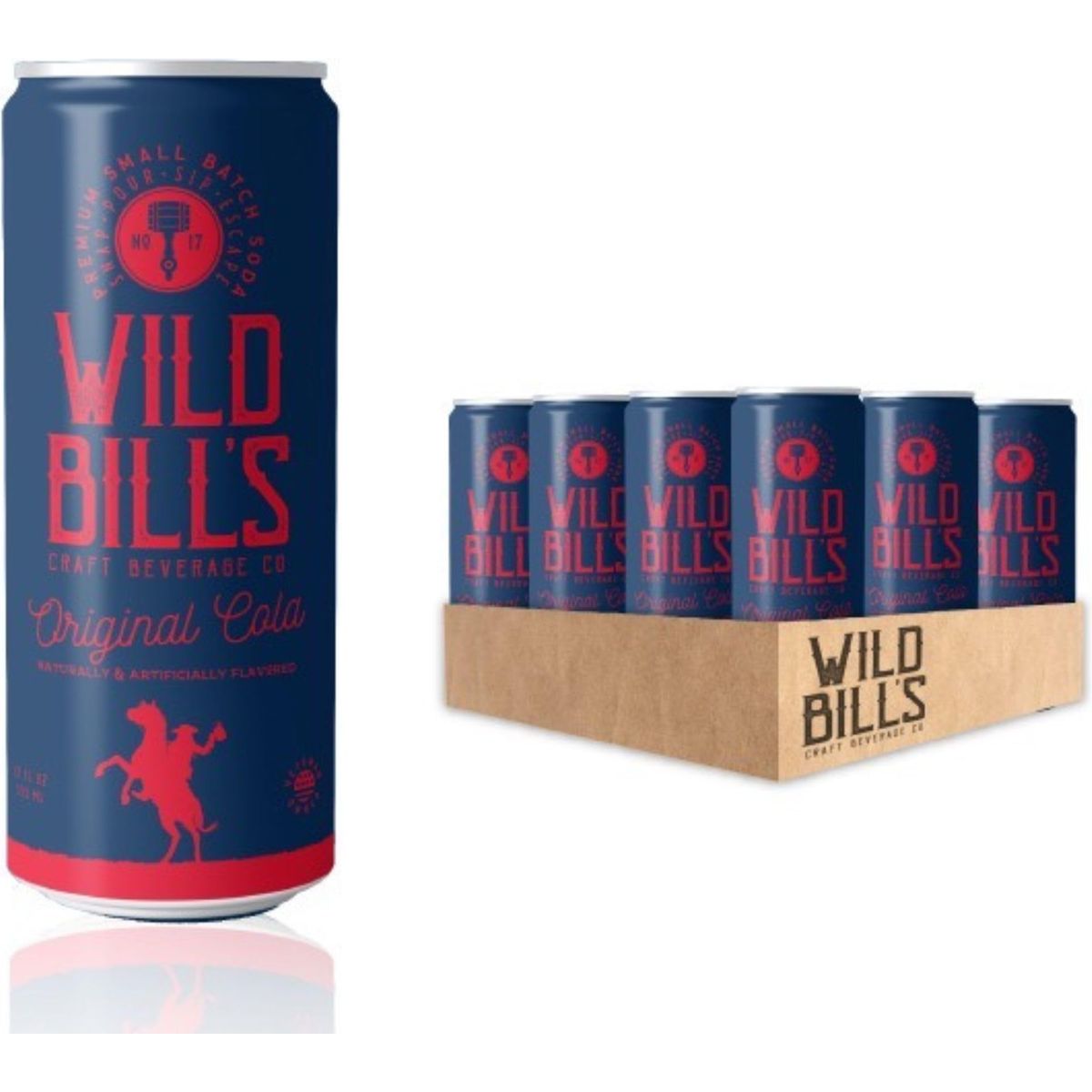 Wild Bills Original Cola Soda Classic Craft Soda Pop Soft Drinks Sodas Made with Pure Cane Sugar Caffeine Free NO High Fructose Corn Syrup Gluten Free Vegan Low Sodium 12 Oz 12 Pack