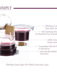 Simply Communion Prefilled Communion  Tray  Seatback Pew Compatible  Concord Grape Juice and Bread  Box of 600