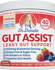 Doctor Danielle Gut Assist - Leaky Gut Repair Supplement Powder - Glutamine, Arabinogalactan, Licorice Root - Supports IBS, Heartburn, Bloating, Gas, Constipation, SIBO from, Berry Flavor