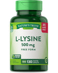 L-Lysine 500mg | 130 Caplets | Free Form Amino Acid | Non-GMO & Gluten Free Supplement | by Nature's Truth