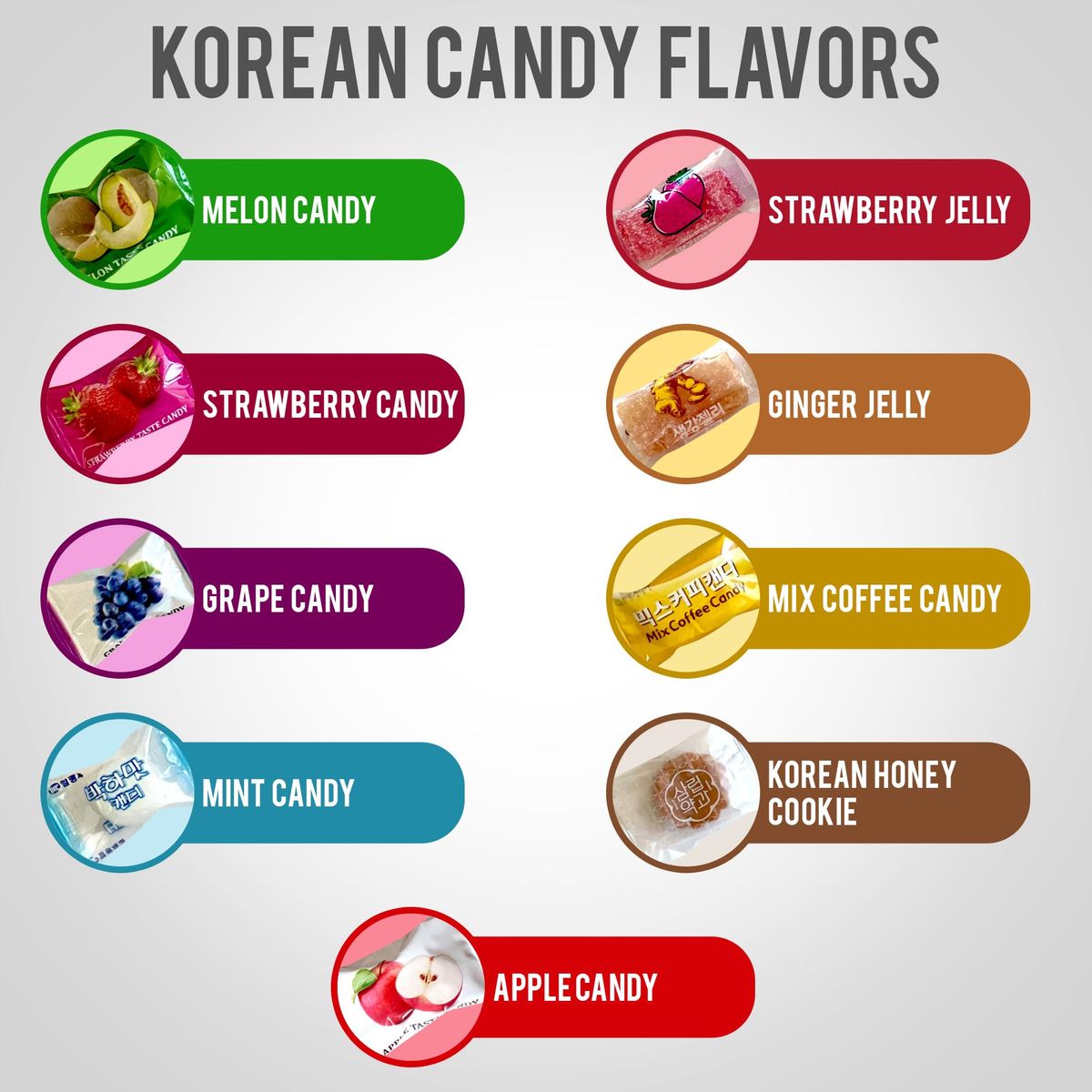 Dagaon  Korean Candy  40 Pieces Assortment of Candies from Korea Variety of Hard Soft Candy Gummy Jelly and more Individually Wrapped Candies for Freshness