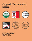 Delicious  Sons  Organic Italian Puttanesca Tomato Pasta Sauce 1870 oz Pack of 3  NonGMO  Glutenfree  Keto and Paleo  No Added Sugars