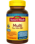 Nature Made Multivitamin For Him 50+, Mens Multivitamins for Daily Nutritional Support, Multivitamin for Men, 90 Tablets, 90 Day Supply