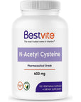 BESTVITE N-Acetyl Cysteine 600mg (NAC) (120 Vegetarian Capsules) - No Stearates - Vegan - No Fillers - No Silica - No Gelatin - Gluten Free - Non GMO