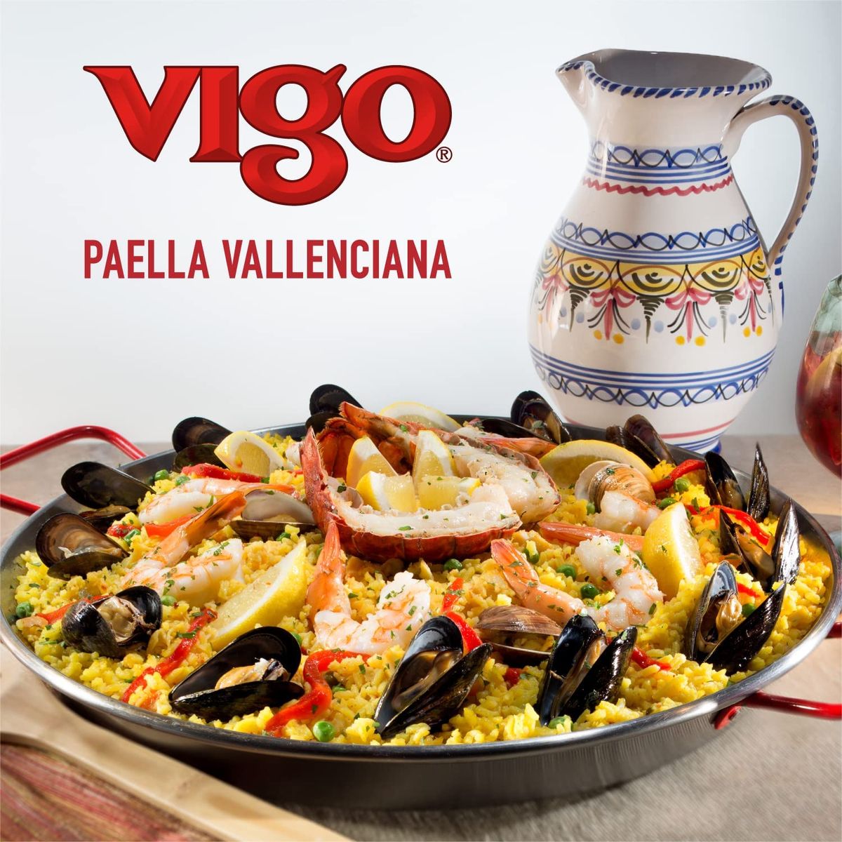 Vigo Authentic Paella Valenciana Yellow Rice  Seafood Dinner Spanish Recipe Yellow Rice  Seafood Dinner 19 Ounce Pack of 6