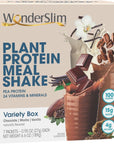 WonderSlim Plant Based Meal Replacement Shake Variety Pack 15g Protein Keto Friendly  Low Carb 1g Sugar or Less No Gluten Soy or Dairy 7ct