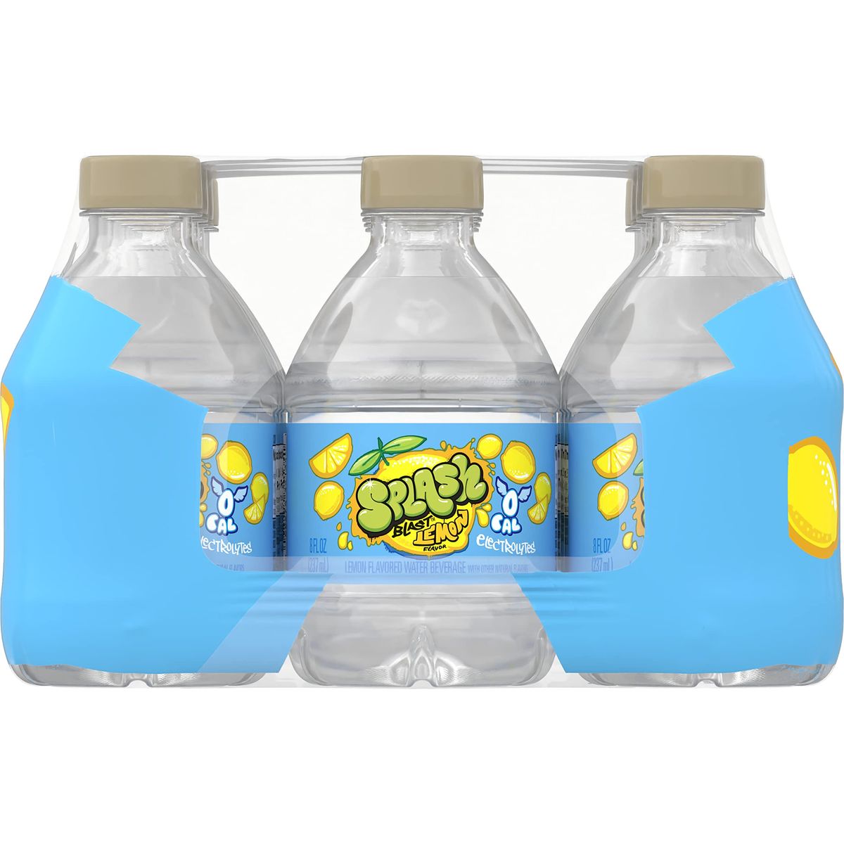 Splash Refresher Lemon Flavored Water 8 Fl Oz Plastic Bottle Pack of 12