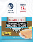 Bumble Bee Skinless  Boneless Smoked Trout Fillets 38 oz Can  17g Protein per Serving  Gluten Free  Great Snack or Use in Seafood Recipes