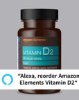 Amazon Elements Vitamin D2 2000 IU, Vegan, 65 Capsules, Supports Strong Bones and Immune Health, 2 month supply (Packaging may vary)