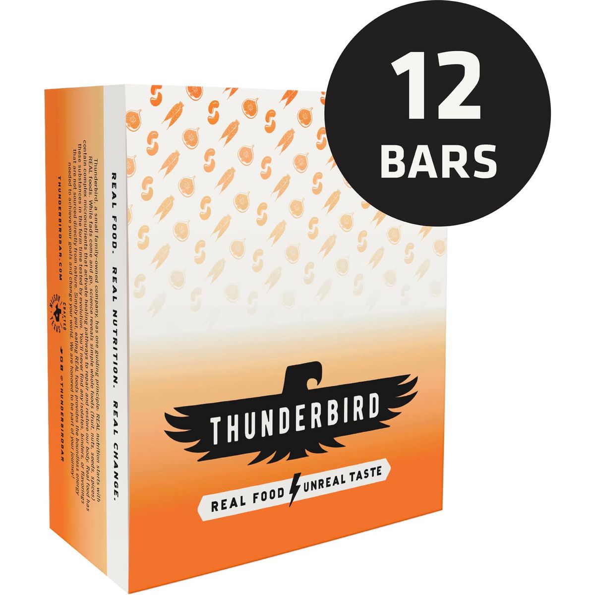 Thunderbird Bars Energy Snack GlutenFree with Protein Healthy Real Food Vegan Paleo NonGMO No Added Sugar Cashew Fig Carrot Flavor 12 Count 17 oz Bars