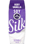 Silk ShelfStable Soymilk Singles Very Vanilla DairyFree Vegan NonGMO Project Verified 8 oz 18 Pack