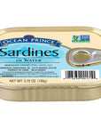 Ocean Prince Sardines in Water 375 Ounce Cans Pack of 12