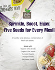 BetterFoods Raw Superfoods Five Seeds Mix  NutrientDense Vegan NonGMO Gluten  SoyFree  Pumpkin Sunflower Chia Flax  Sesame Seeds Blend for Salads  Snacking 32oz