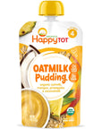 Happy Tot Organics Oatmilk Pudding, Dairy-Free, Stage 4 Toddler Snack, Oatmilk, Mangos, Pineapples & Coconutmilk, 4 Ounce Pouch, Pack of 16