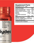 Ryde Energize Shot  Tropical Flavor  Caffeine  B Vitamins  0 Calories 0 Sugar  2 FL OZ Shots  Boosts energy 8 Pack