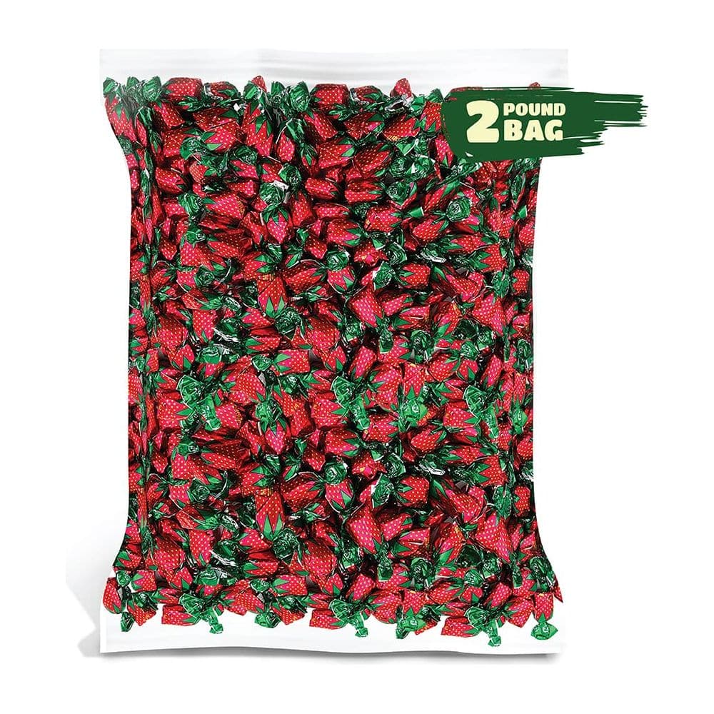 Arcor Strawberry Bon Bons Hard Candy Sachet Wrap 2Pound Bag About 130 Count