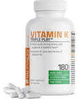 Vitamin K Triple Play (Vitamin K2 MK7 / Vitamin K2 MK4 / Vitamin K1) Full Spectrum Complex Vitamin K Supplement, 180 Capsules