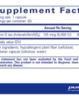 Pure Encapsulations Vitamin D3 125 mcg (5,000 IU) - Supplement to Support Bone, Joint, Breast, Heart, Colon, and Immune Health* - with Vitamin D - 60 Capsules