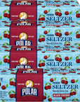 Polar Seltzer Water Black Cherry 100 Natural Sparkling Soda Beverage Soft Drink Cans  4 Cases 48 Pack