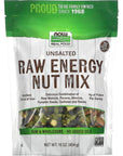 NOW Foods Raw Energy Nut Mix Unsalted Mix of Raisins Walnuts Peacans Almonds Pumpkin Seeds and Cashews GreatTasting Source of Iron 16Ounce Packaging May Vary