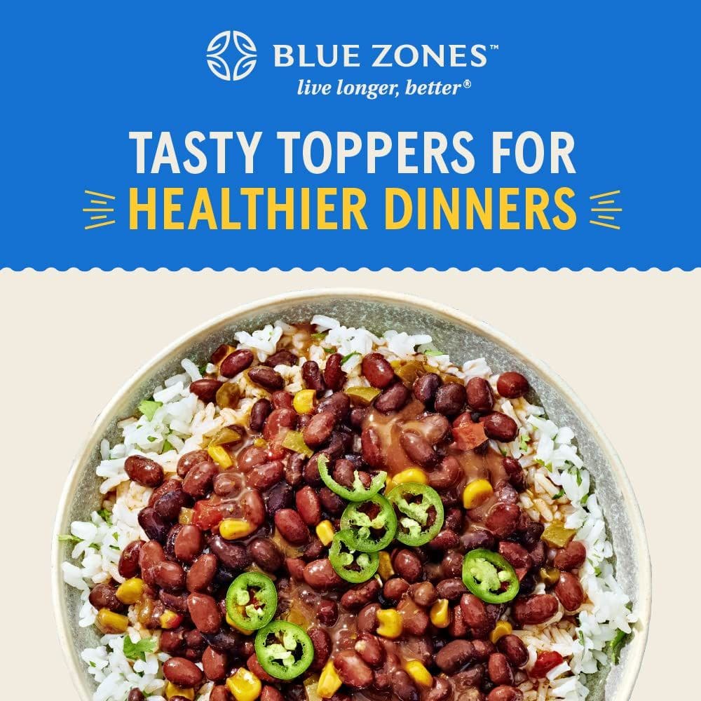 BUSHS BEST 15 oz Blue Zones Zesty Black Bean Topper Source of Plant Based Protein and Fiber Low Fat Gluten Free Pack of 6