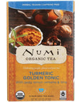 Numi Organic Golden Tonic Turmeric Tea  12 bags per pack  6 packs per case