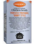 Manischewitz Reduced Sodium Chicken Broth 17oz (3 Pack), Flavorful, Kettle Cooked, Slowly Simmered