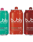 BEEQ Pack of 16 bubly Sparkling Water Berry Bliss Sampler 12 fl oz Cans Multi Flavor Soft Drink Bundle  Assortment Soda Refrigerator Restock Kit of Soda