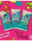 S.O.S. Fruit Snack Variety Pack of 6 - Pineapple + Mango, Raspberry + Strawberry, & Sour Apple Fruit Snacks, 100% Fruit, Vegan Snacks with Tangram Puzzle Shapes