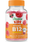 Lifeable Vitamin B12 for Kids - 1000mcg - Great Tasting Natural Flavor Gummy Supplement Vitamins - Gluten Free Vegetarian GMO-Free Chewable - Energy, Mood, Metabolism Support - for Kids - 90 Gummies