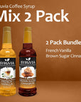 Syruvia Coffee Syrup Variety Pack  French Vanilla  Brown Sugar Cinnamon GlutenFree Kosher 254 fl oz Bottles  Enhance Your Coffee Experience with Premium Flavoring Syrups