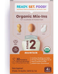 Ready Set Food | Early Allergen Introduction Mix-ins for Babies 4+ Mo | Stage 2 - 30 Days | Top 3 Allergens - Organic Peanut Egg Milk | Safe Easy Effective | For Bottle or Food