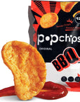 Popchips Potato Chips, BBQ, 12ct Single Serve 0.8oz Bags, Low-Calorie and Gluten Free, Salty Snacks for Adults and Children, Non-GMO, Vegan & Kosher Friendly, 100 Calories Per Bag