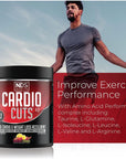 Cardio Cuts NDS Nutrition 4.0 Pre Workout Supplement - Advanced Weight Loss and Pre Cardio Formula with L-Carnitine, CLA, MCTs, L-Glutamine, and Safflower Oil - Razz Lemonade (40 Servings)