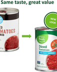 Amazon Fresh Diced Tomatoes No Salt Added 145 Oz Previously Happy Belly Packaging May Vary