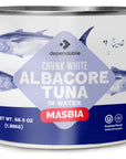 Dependable Food White Albacore Tuna in Water  Bulk 665 oz Can Wild Caught Dolphin Safe Low Mercury  Kosher Certified