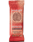 MINDRIGHT Superfood Vegan Protein Bars | Gluten Free Non-Gmo Low Sugar | All Natural Brain Food Healthy Snack To Help Enhance Mood, Energy & Focus (Dark Chocolate Sea Salt,12 Pack)